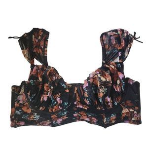 Torrid Ruched Mesh Cap Sleeve Underwire Bra Plus Size 3X